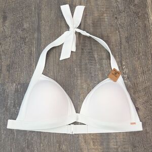 PINK Victoria's Secret White Halter Bikini Top